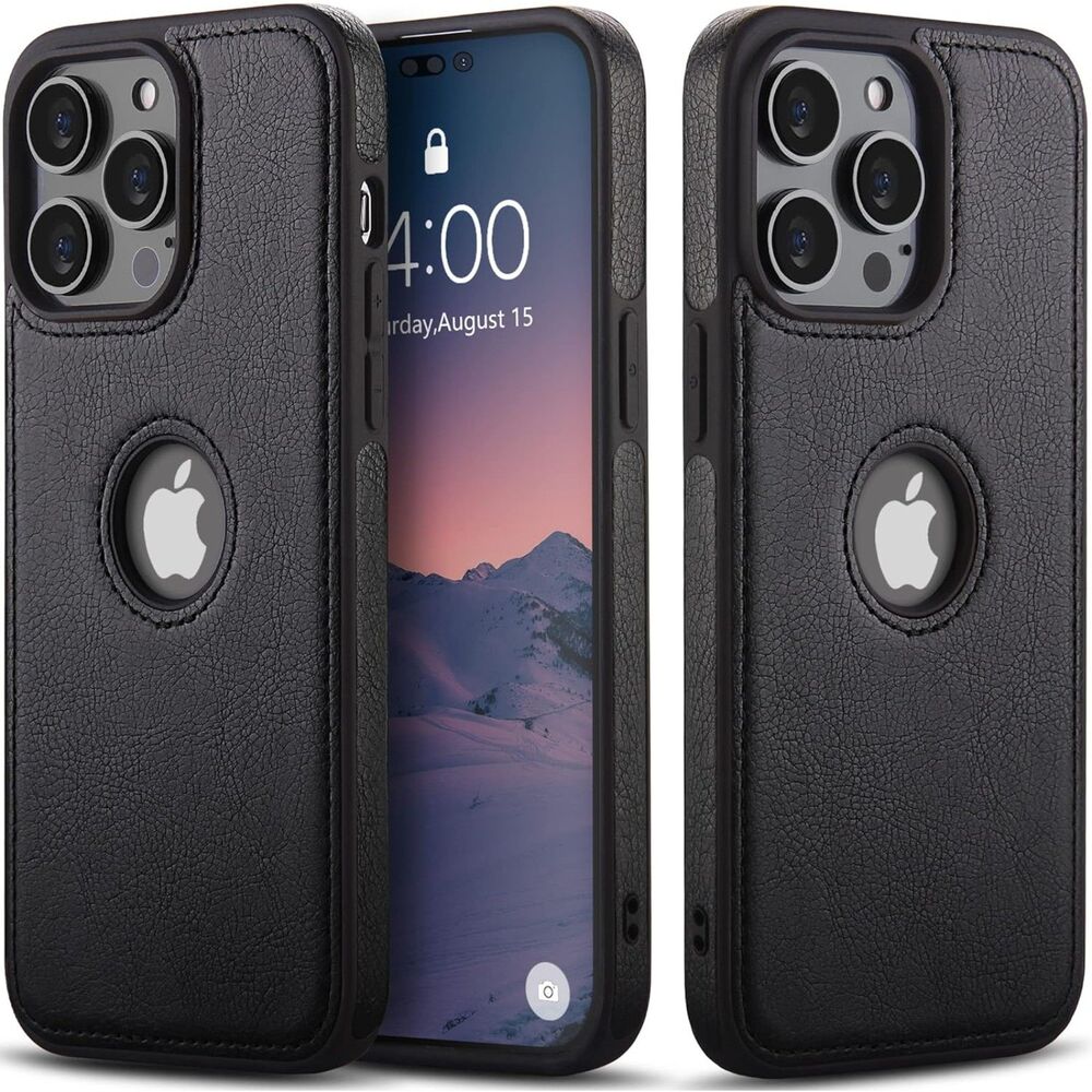 Iphone 14 Pro Black Leather‎ Case (4031)
